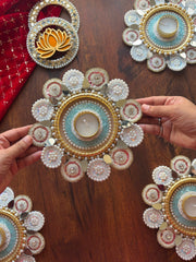 Pastel Nazar Glow Diya Holders - Diwali Decoration