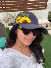 Sunflower Love- Embroidered Cap