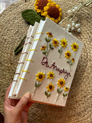 Sunflowers - Customised Hand Embroidered Journal
