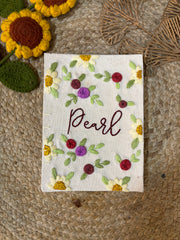 Daisy Flowers - Customized Hand Embroidered Journal