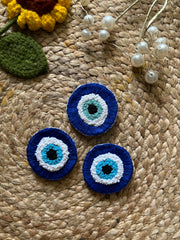 Sunflower, Evil Eye and Heart Embroidered Brooch