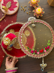 Embroidered Channi and Thali Set- Karwachauth Special