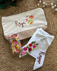 Embroidered Bow - Pouch Hamper