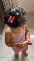 Pink Heart - Embroidered Hair Pin