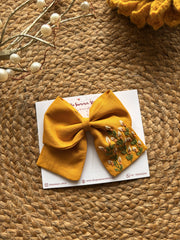 Honey Harvest- Embroidered Bow