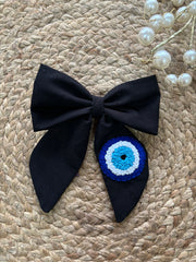 Evil Eye Embroidered Bow