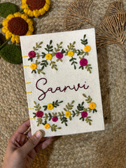 Roses - Customized Hand Embroidered Journal
