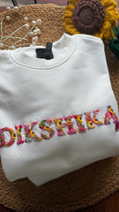 Butterfly Customized Floral Embroidered Sweatshirt