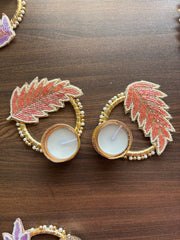 Leaf Diya Holders - Diwali Decoration