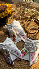 Name Customized Embroidered Bow