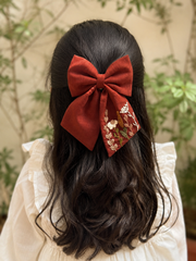 Autumn Meadow- Embroidered Bow