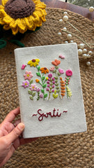 Floral bouquet- Customized Hand Embroidered Journal