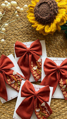 Autumn Meadow- Embroidered Bow
