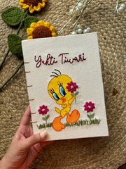 Love Tweety - Customized Hand Embroidered Journal