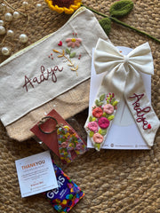 Embroidered Bow - Pouch Hamper