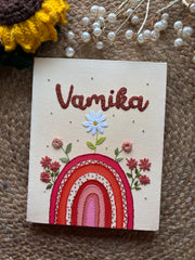 Rainbow Flowers - Name Canvas