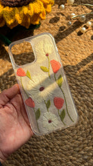 Subtle Peach - Embroidered Mobile Cover