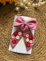 Spring Delight - Embroidered Bow