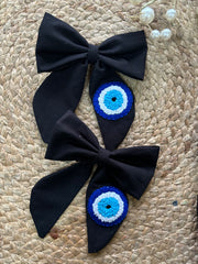 Evil Eye Embroidered Bow