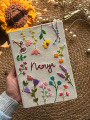 Flower Frame - Customized Hand Embroidered Journal
