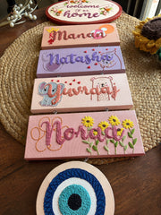 Embroidered Hanging Name Plate - 4 Names