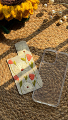 Subtle Peach - Embroidered Mobile Cover