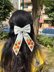 All Season Embroidered Bow