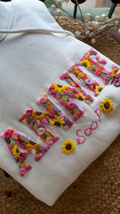 Butterfly Customized Floral Embroidered Sweatshirt