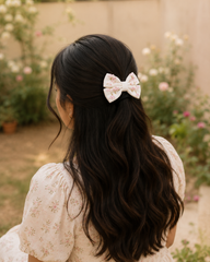 Violet Petals- Embroidered Bow