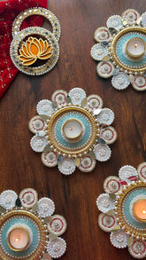 Pastel Nazar Glow Diya Holders - Diwali Decoration