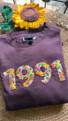 Customized Embroidered Sweatshirt - Birth Year