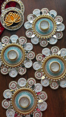 Pastel Nazar Glow Diya Holders - Diwali Decoration