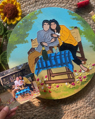 All Colored Portraits - Round Canvas