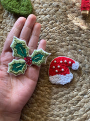 Christmas Embroidered Brooch