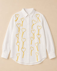 Heartstrings - Cotton Linen Embroidered Shirt