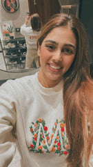 Floral Initial Embroidered Sweatshirt