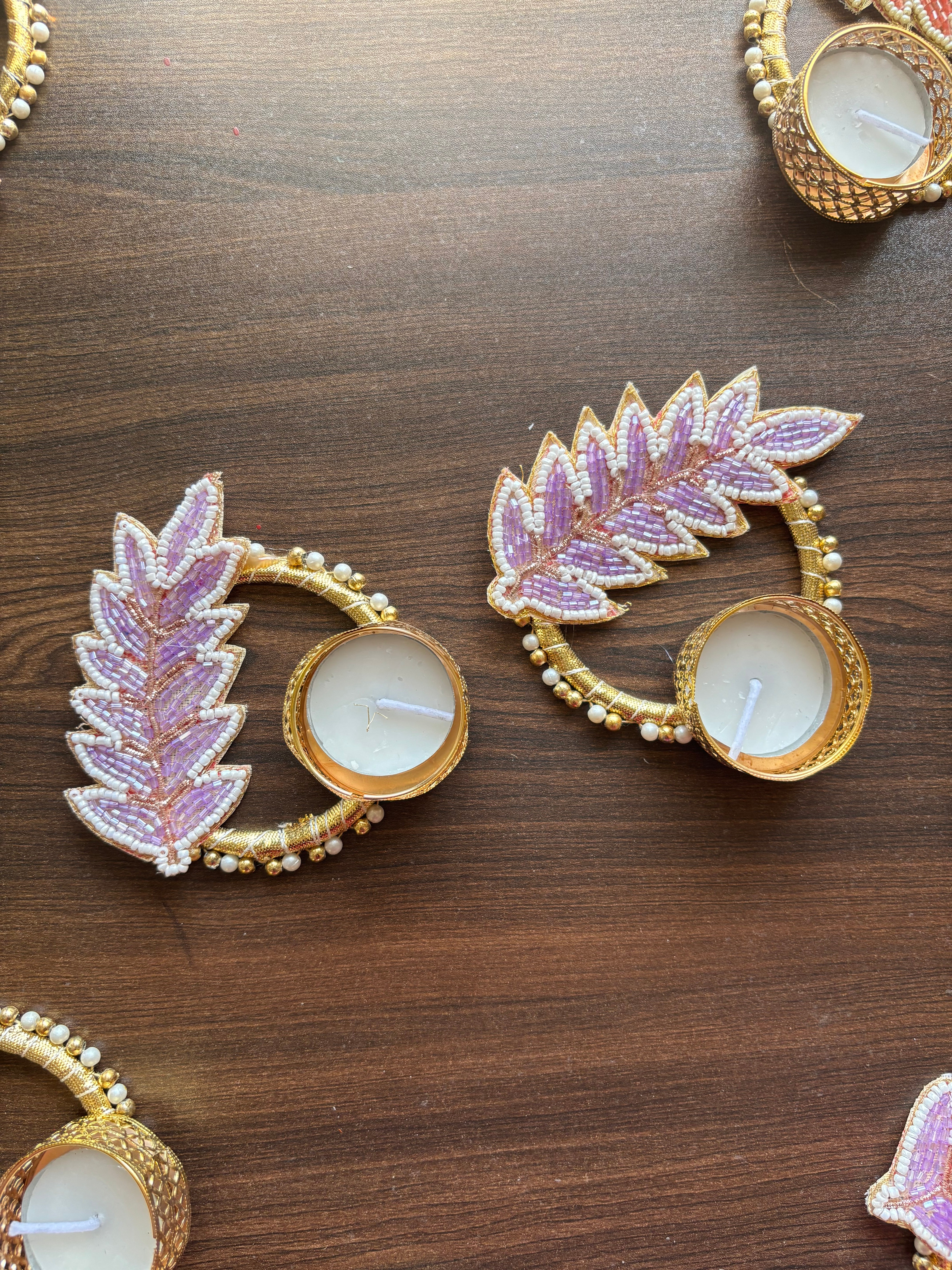Leaf Diya Holders - Diwali Decoration