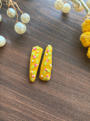 Yellow Blossoms - Embroidered Hair Pin
