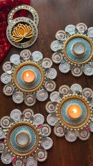 Pastel Nazar Glow Diya Holders - Diwali Decoration