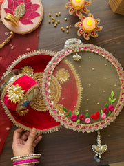 Embroidered Channi and Thali Set- Karwachauth Special
