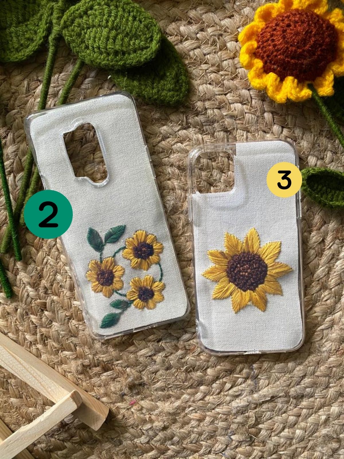 Sunflower - Embroidered Mobile Cover