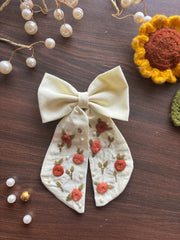 Yellow Love - Embroidered Bow