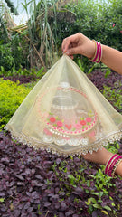 Pastel Pearl Embroidered Channi and Thali Set- Karwachauth Special