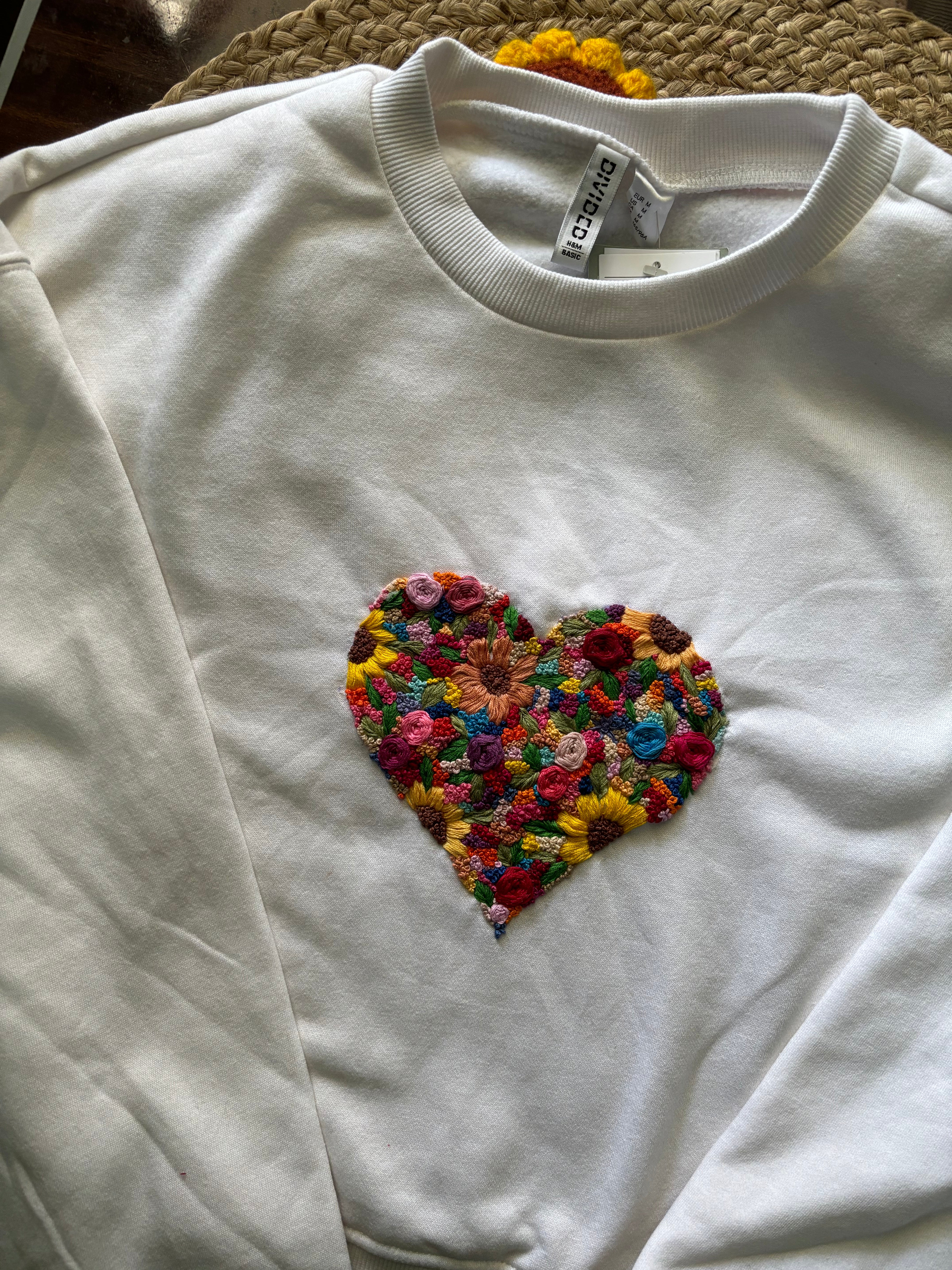 Heart Embroidered Sweatshirt