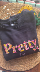 Butterfly Customized Floral Embroidered Sweatshirt