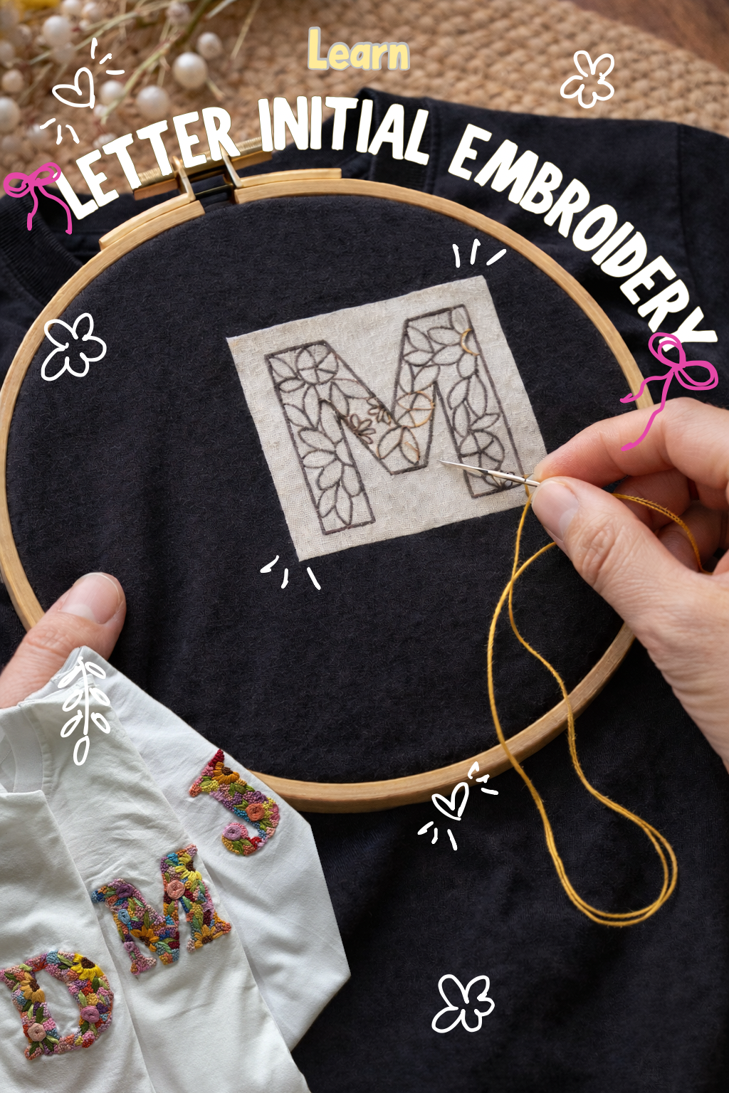 Initial Letter Embroidery DIY Kit