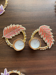 Leaf Diya Holders - Diwali Decoration
