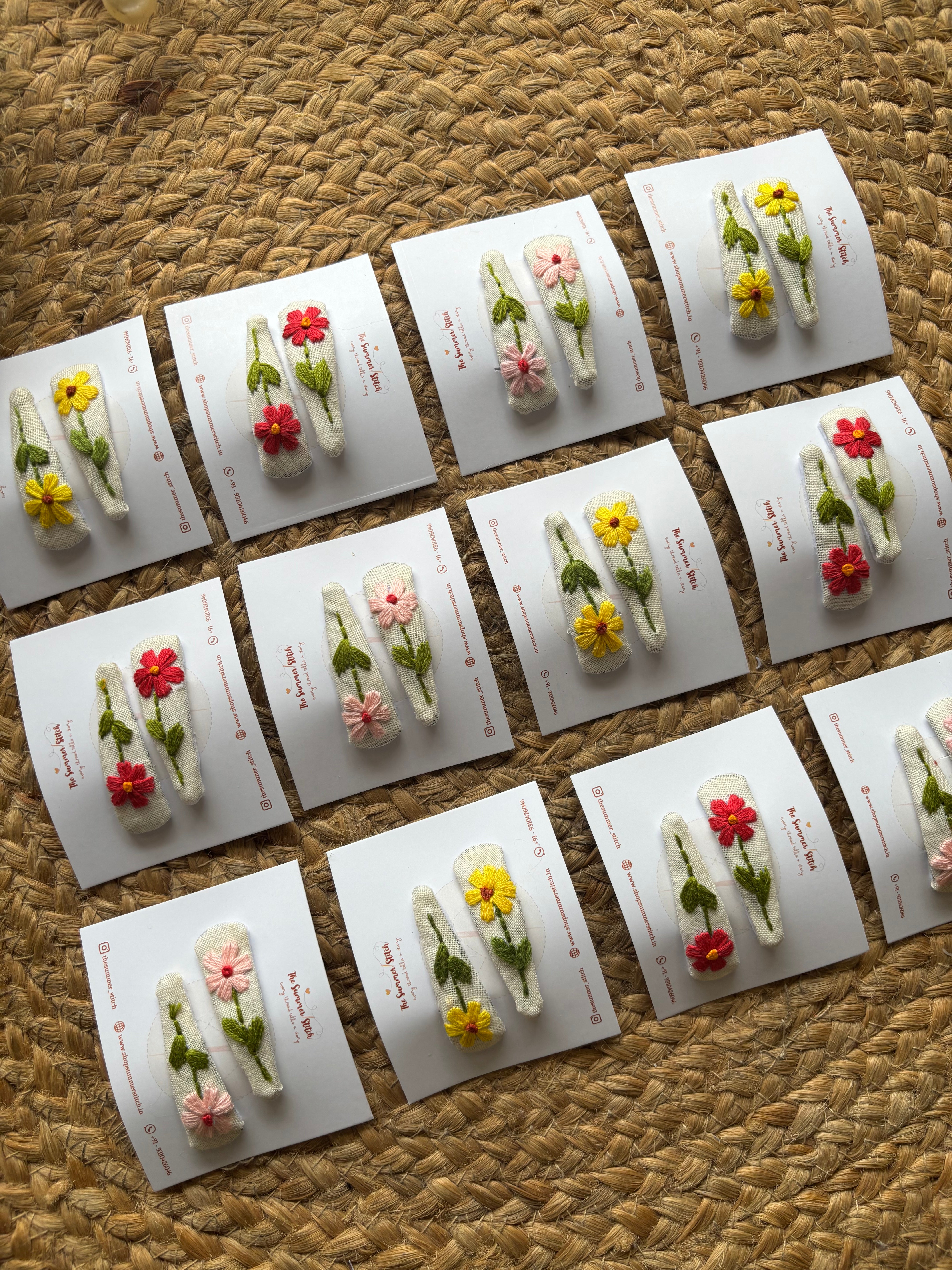 Blossom - Embroidered Hair Pin