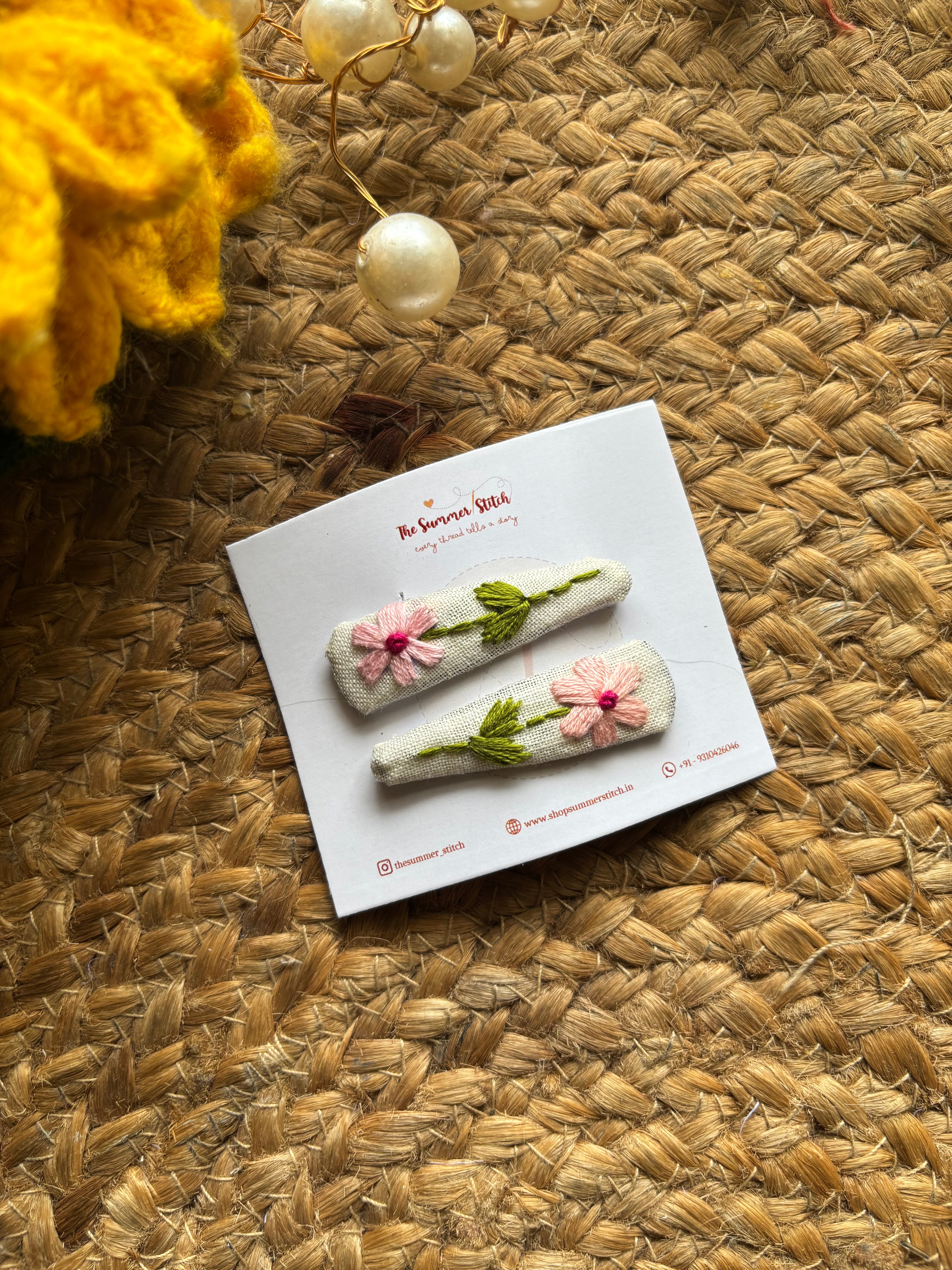 Blossom - Embroidered Hair Pin