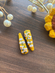 Yellow Daisies - Embroidered Hair Pin